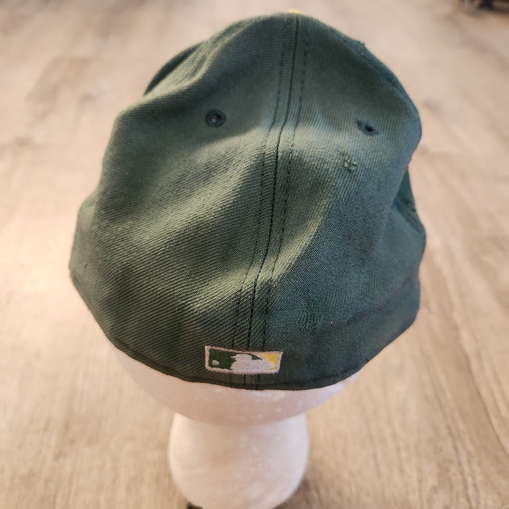 VTG Oakland Athletics MLB Fitted Baseball Hat Cap New Era 59Fifty 100% Wool READ - Picture 4 of 16